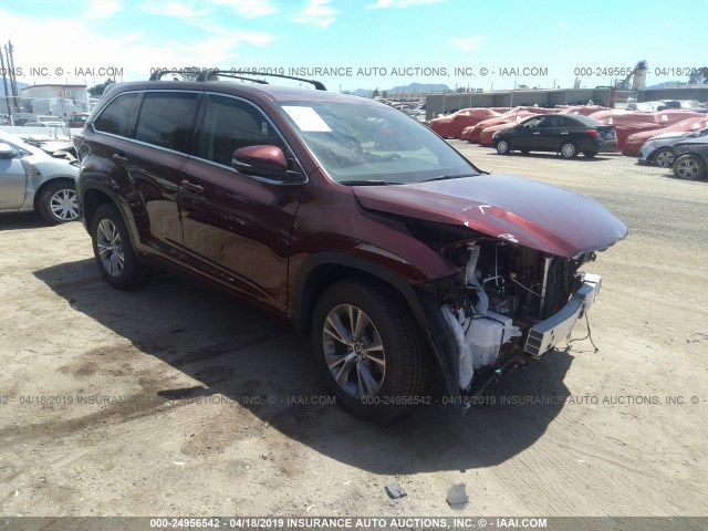 5TDZKRFH2GS163940 - 2016 TOYOTA HIGHLANDER LE/LE PLUS BURGUNDY photo 1