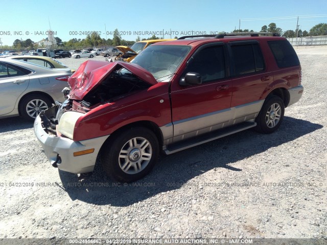 4M2DU86K33UJ12831 - 2003 MERCURY MOUNTAINEER  RED photo 2