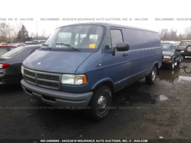 2B7HB21Y8SK552439 - 1995 DODGE RAM VAN B2500 BLUE photo 2