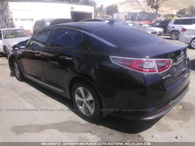 KNAGM4AD0E5069001 - 2014 KIA OPTIMA HYBRID BLACK photo 3