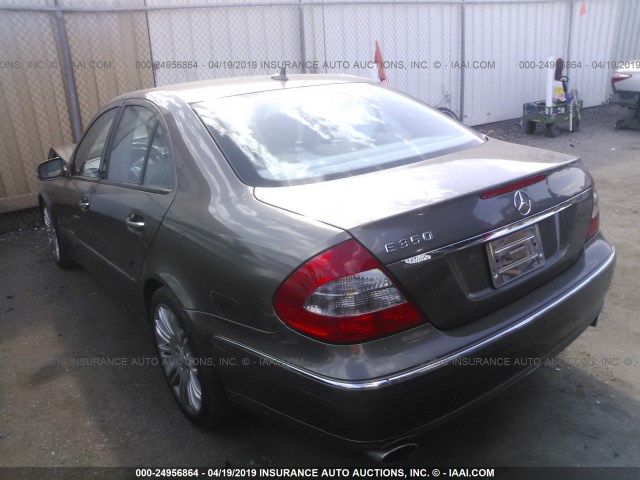 WDBUF56X48B332832 - 2008 MERCEDES-BENZ E 350 GRAY photo 3