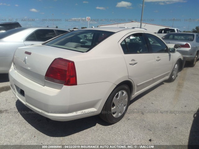 4A3AB36S05E028588 - 2005 MITSUBISHI GALANT LS MEDIUM WHITE photo 4