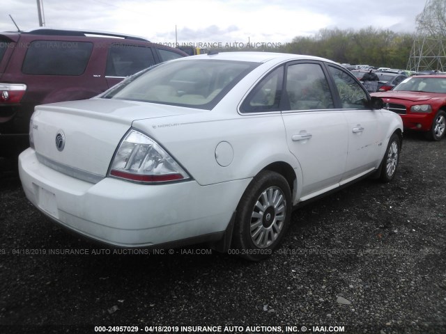 1MEHM40W78G611731 - 2008 MERCURY SABLE LUXURY WHITE photo 4