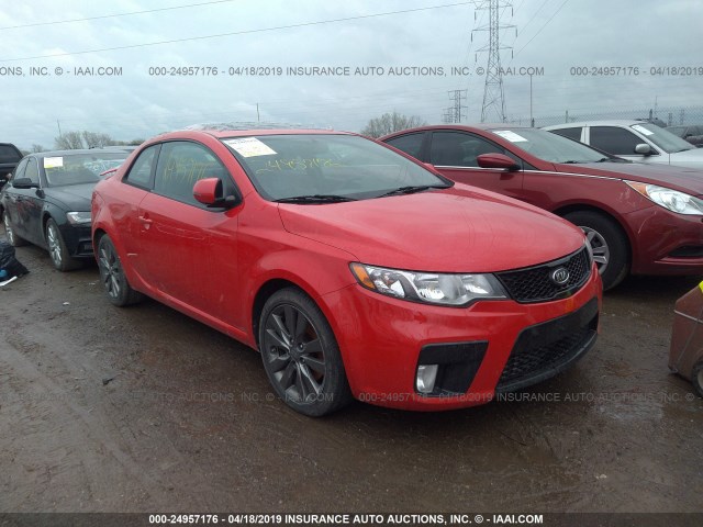 KNAFW6A37B5386861 - 2011 KIA FORTE SX RED photo 1