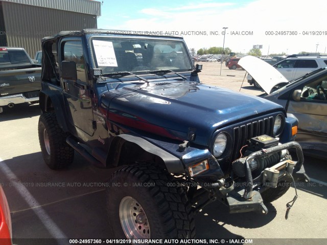 1J4FA49S3YP795626 - 2000 JEEP WRANGLER / TJ  BLUE photo 1