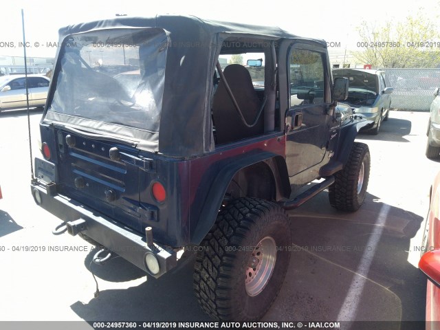 1J4FA49S3YP795626 - 2000 JEEP WRANGLER / TJ  BLUE photo 4