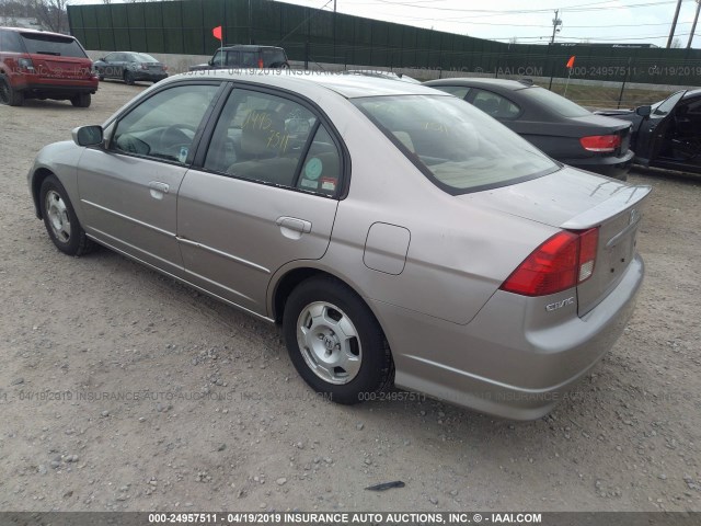 JHMES96685S014092 - 2005 HONDA CIVIC HYBRID BEIGE photo 3