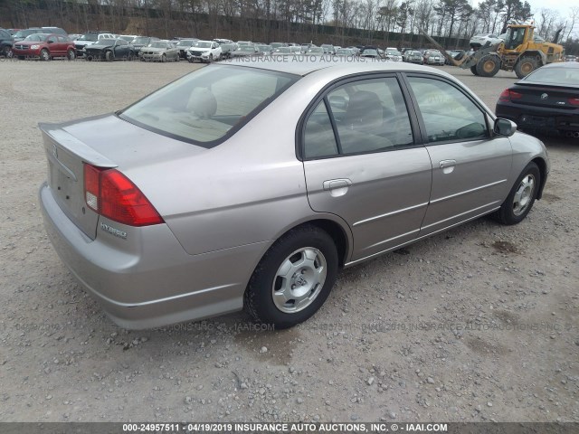 JHMES96685S014092 - 2005 HONDA CIVIC HYBRID BEIGE photo 4