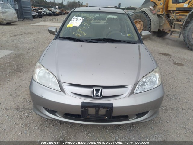 JHMES96685S014092 - 2005 HONDA CIVIC HYBRID BEIGE photo 6