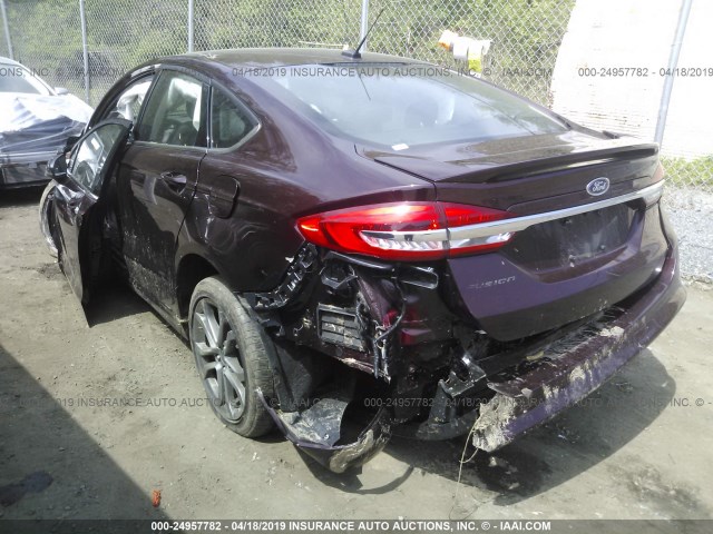 3FA6P0G78HR219508 - 2017 FORD FUSION S BURGUNDY photo 3