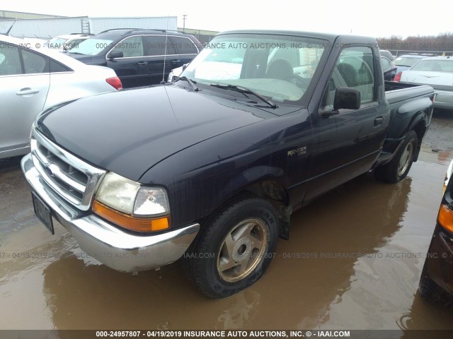 1FTYR10CXXPB59974 - 1999 FORD RANGER BLUE photo 2