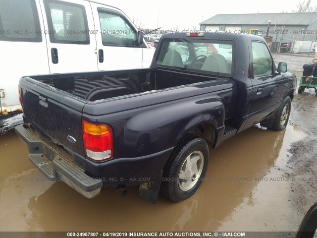 1FTYR10CXXPB59974 - 1999 FORD RANGER BLUE photo 4