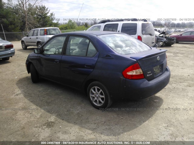 JT2BK18U420049228 - 2002 TOYOTA PRIUS BLUE photo 3