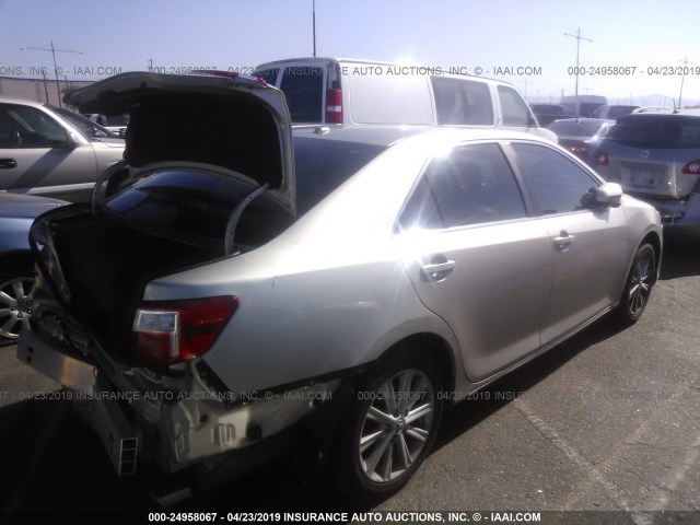 4T4BF1FK2DR288061 - 2013 TOYOTA CAMRY L/SE/LE/XLE SILVER photo 4