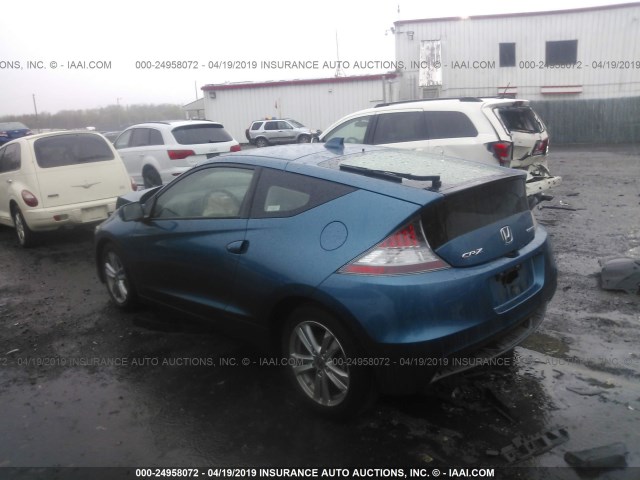 JHMZF1D41BS015041 - 2011 HONDA CR-Z BLUE photo 3