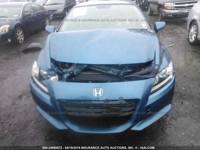 JHMZF1D41BS015041 - 2011 HONDA CR-Z BLUE photo 6