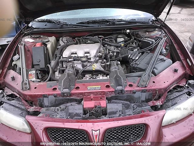 1G2WK52J72F102374 - 2002 PONTIAC GRAND PRIX SE 勃艮第红 照片 10