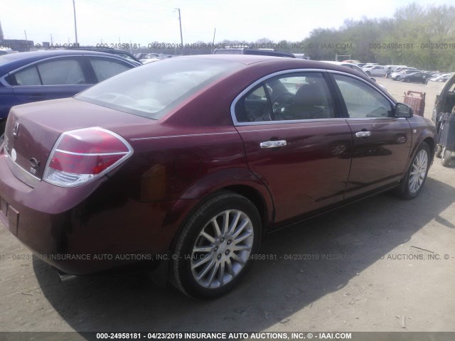 1G8ZX57729F102519 - 2009 SATURN AURA XR RED photo 4