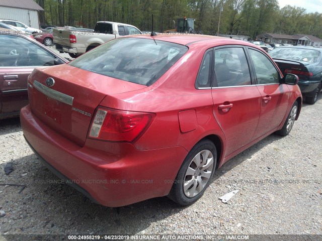 JF1GE61669H500156 - 2009 SUBARU IMPREZA 2.5I RED photo 4