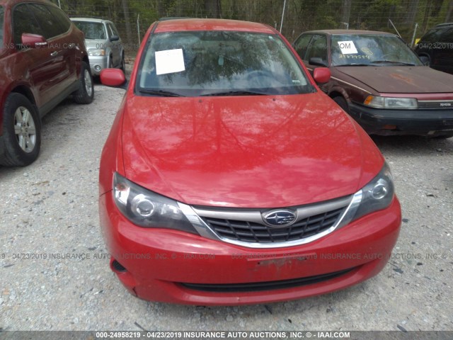 JF1GE61669H500156 - 2009 SUBARU IMPREZA 2.5I RED photo 6