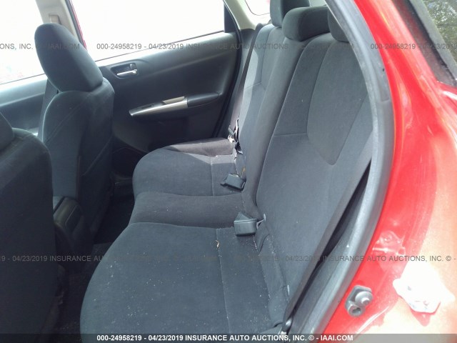 JF1GE61669H500156 - 2009 SUBARU IMPREZA 2.5I RED photo 8