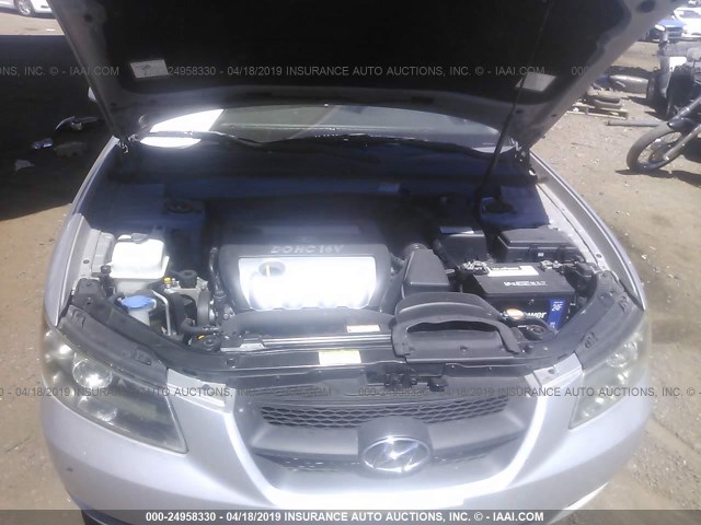 5NPET46C26H069189 - 2006 HYUNDAI SONATA GL SILVER photo 10