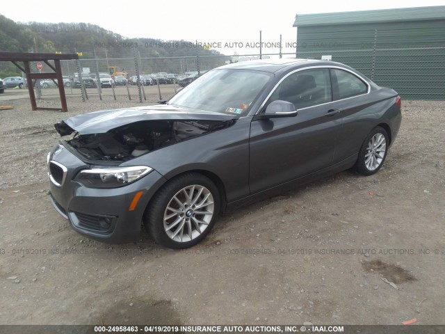 WBA1F5C5XEVV99231 - 2014 BMW 228 I GRAY photo 2