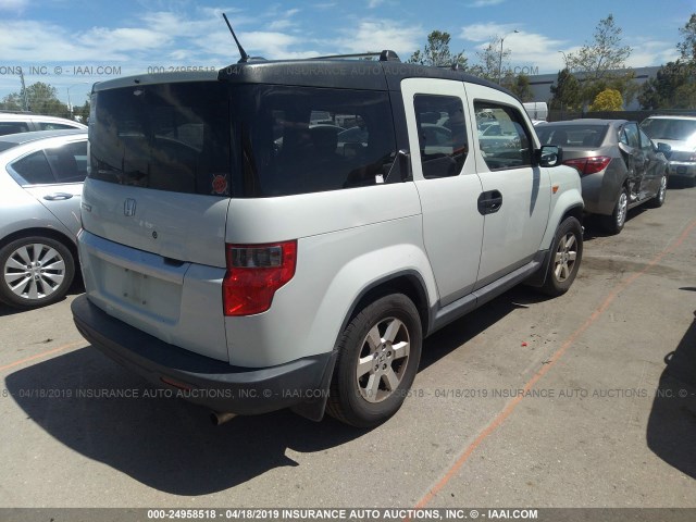 5J6YH1H7XAL003470 - 2010 HONDA ELEMENT EX WHITE photo 4