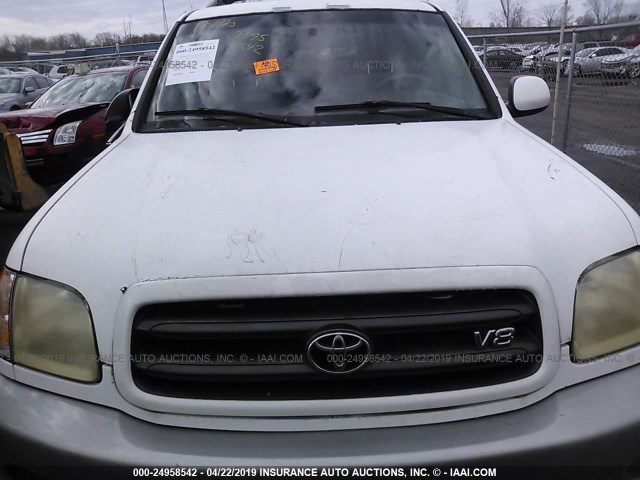 5TDBT44A52S088764 - 2002 TOYOTA SEQUOIA SR5 WHITE photo 10