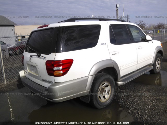 5TDBT44A52S088764 - 2002 TOYOTA SEQUOIA SR5 WHITE photo 4