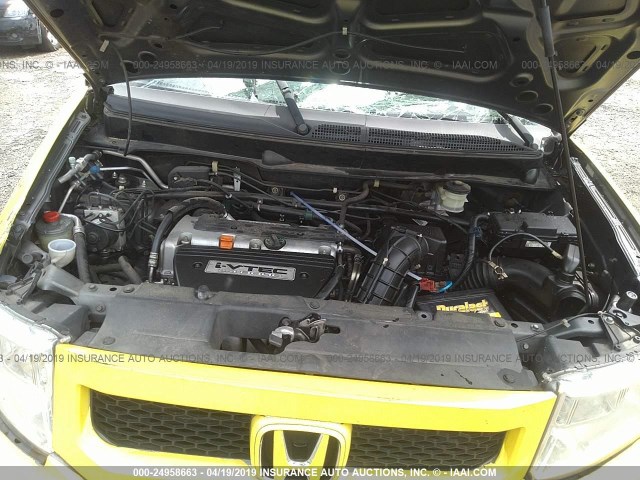 5J6YH1H39AL001660 - 2010 HONDA ELEMENT LX YELLOW photo 10