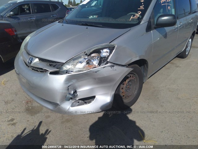 5TDZA23C96S456607 - 2006 TOYOTA SIENNA CE/LE GRAY photo 6