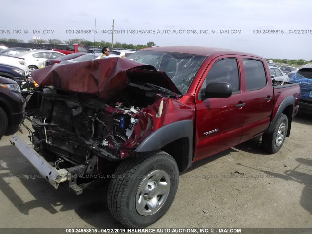 3TMJU62N07M040204 - 2007 TOYOTA TACOMA DOUBLE CAB PRERUNNER MAROON photo 2