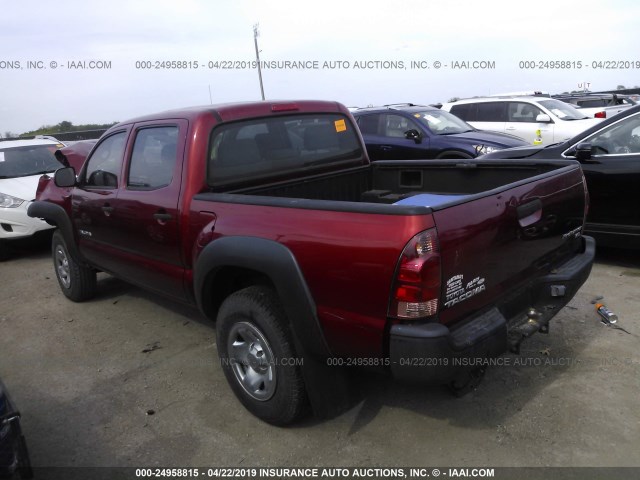 3TMJU62N07M040204 - 2007 TOYOTA TACOMA DOUBLE CAB PRERUNNER MAROON photo 3