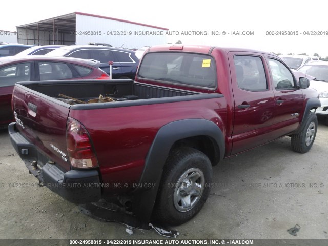 3TMJU62N07M040204 - 2007 TOYOTA TACOMA DOUBLE CAB PRERUNNER MAROON photo 4