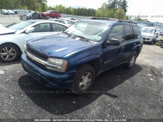 1GNDS13S122498996 - 2002 CHEVROLET TRAILBLAZER  BLUE photo 2