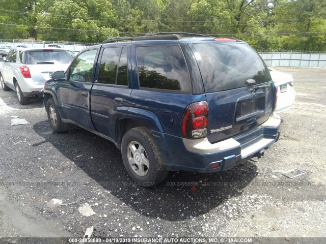 1GNDS13S122498996 - 2002 CHEVROLET TRAILBLAZER  BLUE photo 3