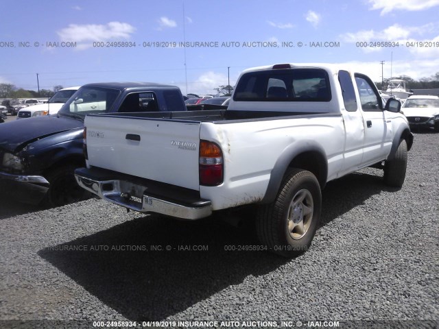 5TESM92N41Z796151 - 2001 TOYOTA TACOMA XTRACAB PRERUNNER WHITE photo 4