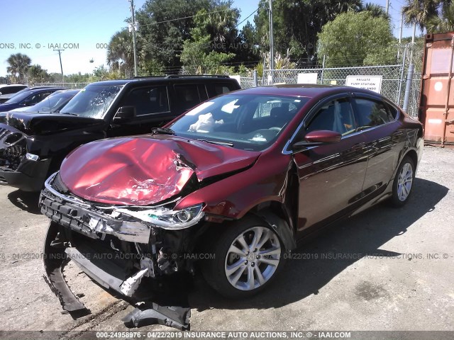 1C3CCCAB8GN168699 - 2016 CHRYSLER 200 LIMITED RED photo 2