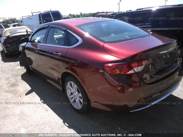 1C3CCCAB8GN168699 - 2016 CHRYSLER 200 LIMITED RED photo 3