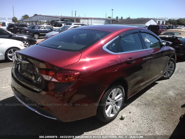 1C3CCCAB8GN168699 - 2016 CHRYSLER 200 LIMITED RED photo 4