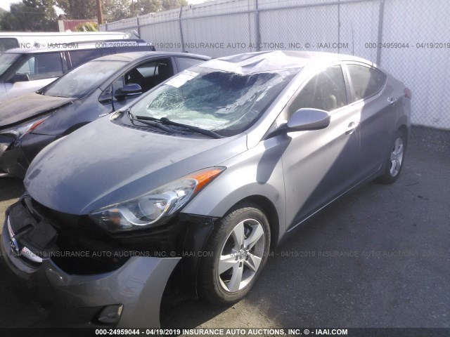 KMHDH4AE0CU182481 - 2012 HYUNDAI ELANTRA GLS/LIMITED GRAY photo 2