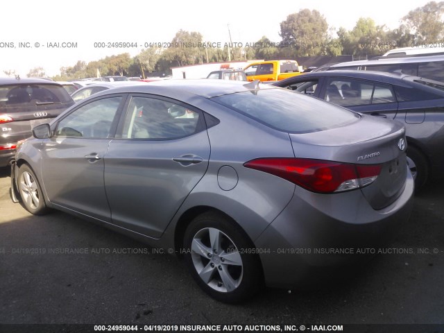 KMHDH4AE0CU182481 - 2012 HYUNDAI ELANTRA GLS/LIMITED GRAY photo 3