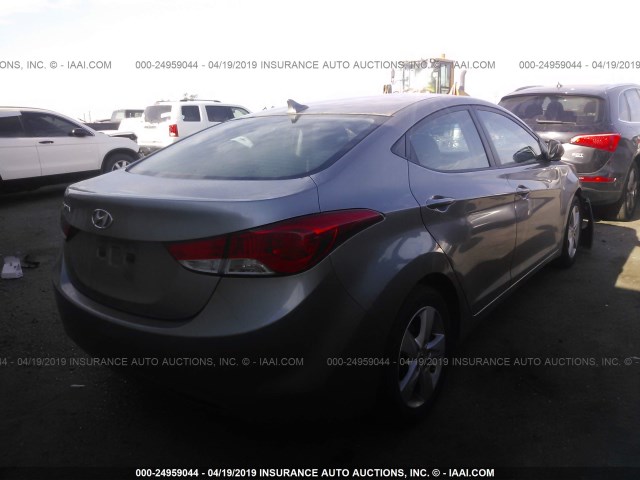 KMHDH4AE0CU182481 - 2012 HYUNDAI ELANTRA GLS/LIMITED GRAY photo 4