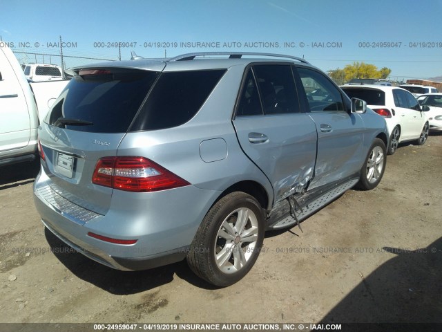 4JGDA5HB8EA417476 - 2014 MERCEDES-BENZ ML 350 4MATIC SILVER photo 4