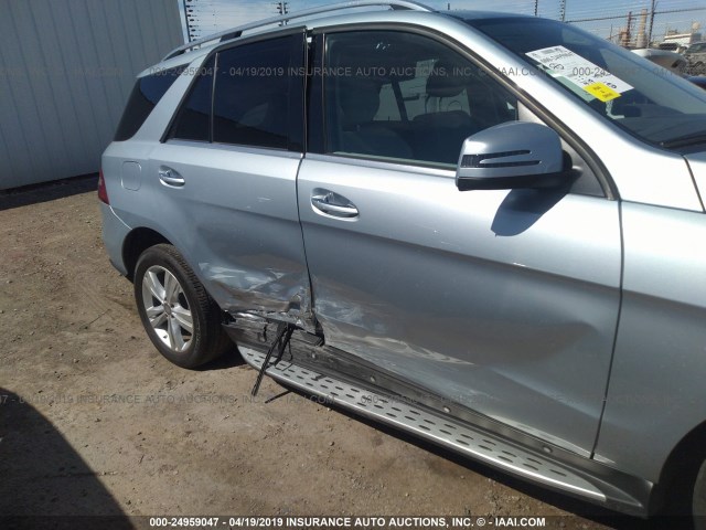 4JGDA5HB8EA417476 - 2014 MERCEDES-BENZ ML 350 4MATIC SILVER photo 6