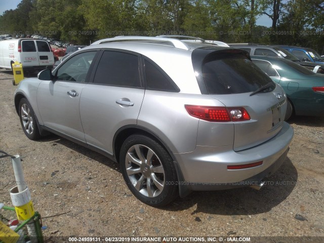 JNRBS08W35X400368 - 2005 INFINITI FX45 SILVER photo 3