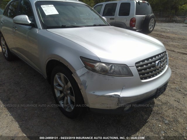 JNRBS08W35X400368 - 2005 INFINITI FX45 SILVER photo 6