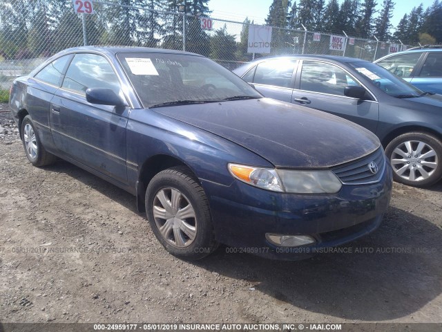 2T1CE22P02C006314 - 2002 TOYOTA CAMRY SOLARA SE BLUE photo 1