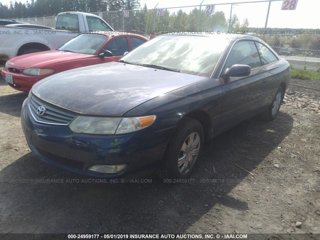 2T1CE22P02C006314 - 2002 TOYOTA CAMRY SOLARA SE BLUE photo 2